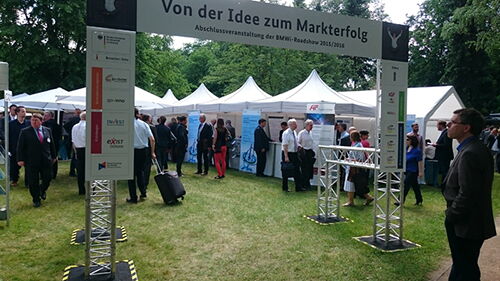 Abbildung 3: Ausstellungsgelände mit diversen Pavillons und dem AiF-Stand