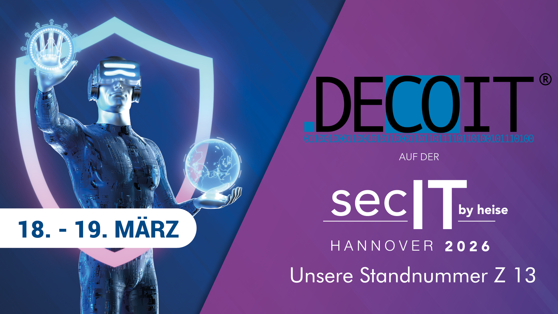 Die DECOIT ist auf der secIT by heise - Standnummer Z 13