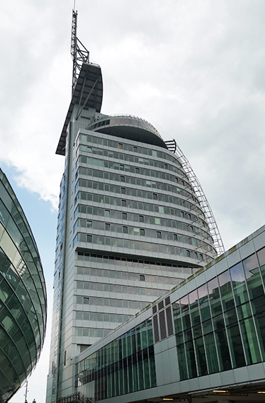 Abbildung 1: Veranstaltungsort ATLANTIK Hotel Sail City mit bester Aussicht auf Bremerhaven